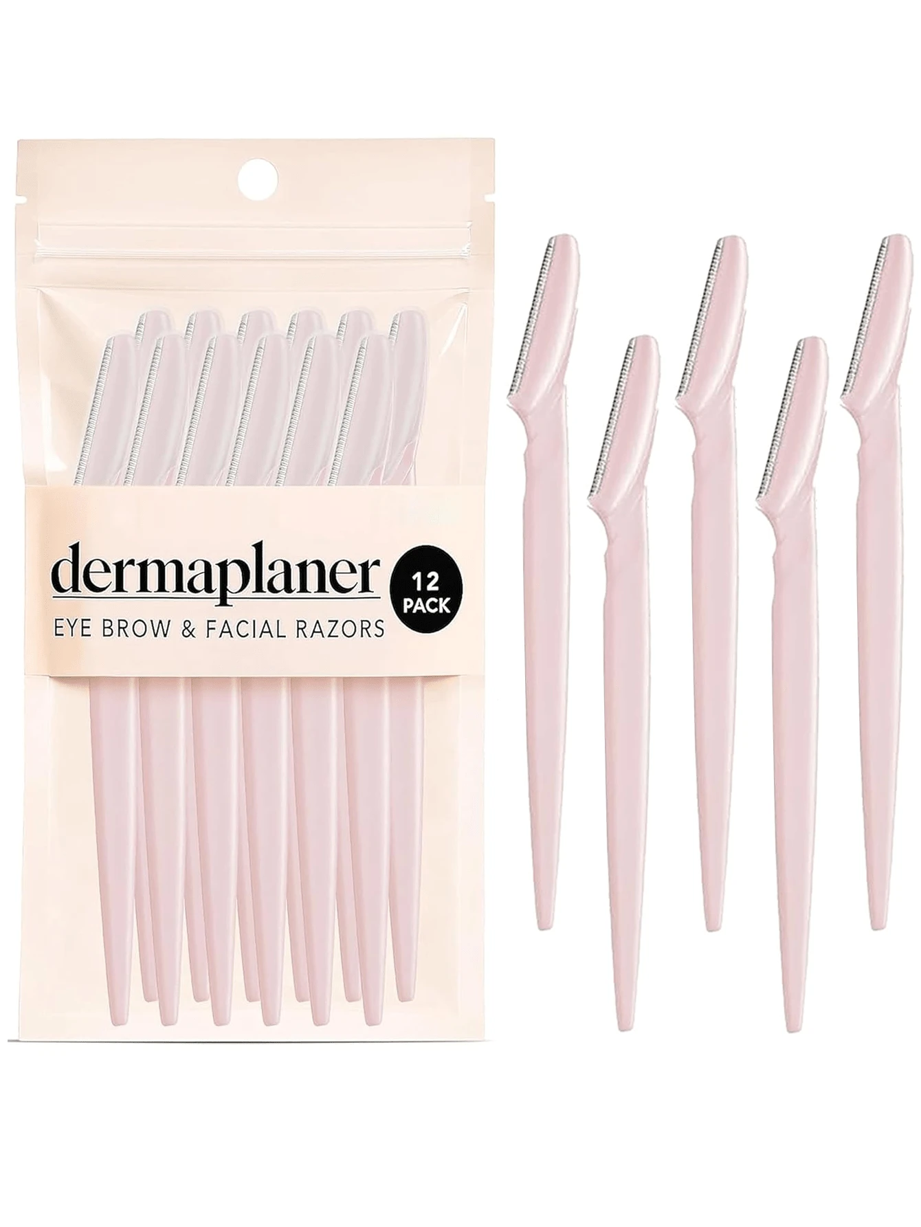 12/6/1pc Set, Eyebrow Trimmer/Razor, Body Hair Removal Trimmer & Face And Kit, Long Handle Blade With Precision Cover, Women's Grooming Tool For Daily Use Or Travel, Makeup Tool - Baby Pink - View 1