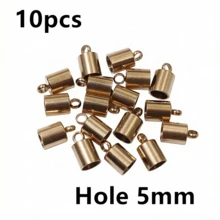 10pcs Stainless Steel Crimp End Caps Leather Cords End Tip Beads Caps PVD Plated Gold Clasps DIY Jewelry Making Finding Supplies - Cord End Caps - View 12