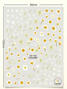 1PC/1Set, Phone Stickers, Stickers For Laptop, Stickers, Dried Daisy Floral Pattern, Self‑Adhesive Decorative Stickers, For Phone Case, Tablet, Daily Gadget Surface Ornament - CA-123 - View 7