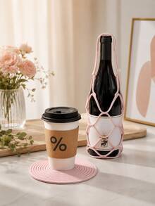 1pc Multifunctional Foldable Silicone Tote Bag, Portable Reusable Gift Bag & Drink Coaster, Handheld Beverage Holder, Party Favor Bag, Holiday Gift Packaging - Tote Bag - View 1