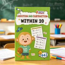 Tachimi 1pc Children's Math Workbook (Addition & Subtraction Within 10/20/50/100), Suitable For Home Education And Kindergarten Activities, Includes Reading And Math Exercises, Home Learning Resource, Back To School/School Use, Christmas Gift - Multicolor - View 3