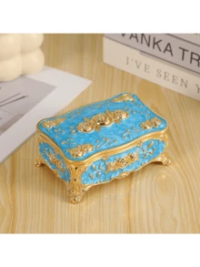 1pc Vintage Creative 3D Carved Jewelry Storage Box, Decorative Trinket Holder, European Style Jewelry Box FD96772129,Room Decor - Multicolor - View 10
