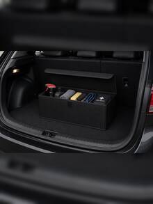 PH PRENDI HOME Car Trunk Bag – Car Trunk Organizer With Cover And Hook And Loop 50x25x15 - Black - View 1