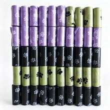 600pcs/360pcs Leak-Proof Odor-Proof Thickened Pet Waste Bags - 1.5mil Paw Print Design, (15pcs/Roll) Easy-Clean Polyethylene Material, Dog Poop Collection Bags | Funny Pattern | Leak-Proof Material, Pet Waste Bags - Black + Green + Purple - View 12