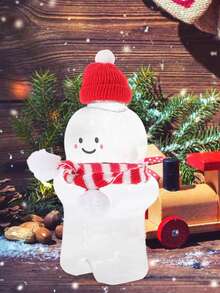 12pcs/Set: 4 Plastic Jars + 4 Lids + 4 Scarves. Gingerbread For Man Plastic Decorative Bottle Containers And Lid Set, Plastic Decorative Jars For Displaying Pearls, Jewelry, And Rings. Suitable For Christmas, New Year Parties, And Holiday - Clear - View 8