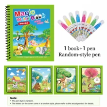 1pc Fruit Cartoon Magic Water Painting Book, Reusable Water Doodle Book With Water Pen, Mess-Free Preschool Early Education Toy Gift, Suitable For Children - Multicolor - View 15