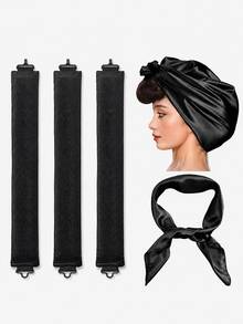 3pcs Heatless Curling Rod Set, Elastic Curling Rod With Hook, Can Create Big Waves, Suitable For All Hair Types, Sleep Curling Tube, Home And Dorm Use, Hair Styling Tool, Sleep Amulet And Big Waves Curling Tool Set, Hair Styling Set And Hair Accessories - Multicolor - View 13