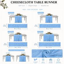 10 Pack Light Blue Cheesecloth Table Runner, Boho Gauze Table Runner, Rustic Semi Sheer Fabric Table Runner For Wedding, Bridal Shower, Baby Shower, Birthday Party, Farmhouse Dining Table Decor, Table Centerpiece And Home Decoration - Light Blue - View 2