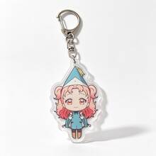 1pc Pointy Hat Magic Workshop Chibi Acrylic Keychain, Cocoa Chiffon Agate Anime Peripheral Pendant, Backpack Bag Charm Small Gift - Multicolor - View 18