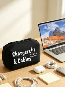 Large‑Capacity Travel Digital Storage Bag, Water‑Resistant Multi‑Compartment Organizer For Cables, Chargers, Power Bank, Passport, Travel Home Use - Multicolor - View 1