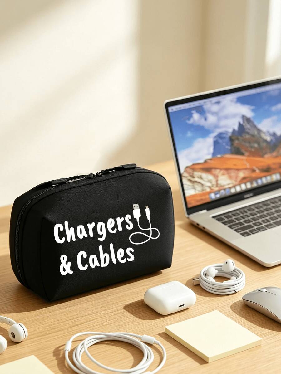Large‑Capacity Travel Digital Storage Bag, Water‑Resistant Multi‑Compartment Organizer For Cables, Chargers, Power Bank, Passport, Travel Home Use - Multicolor - View 1