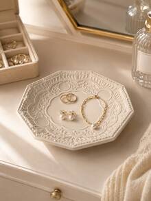 Luxury Display Tray, Jewelry Display Tray, Ring Stand, Elegant Resin Decorative Tray, European Relief Design, Suitable For Dressing Table, Vanity, Wedding Decoration, Photography Props, Women's Gifts, Christmas, Birthday - Multicolor - View 5