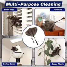 1pc Retractable Reusable Feather Duster Cleaning Tool, Suitable For Cleaning Ceilings, Blinds, Furniture, Cars, Etc. - Multicolor - View 5