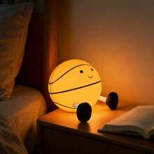 1个篮球造型夜灯，卧室轻触式夜灯，睡眠伴侣床头灯，生日圣诞礼物，卧室装饰灯，带USB线和说明书，可充电学习/工作灯 - 籃球夜燈 - 查看 8