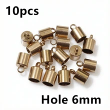 10pcs Stainless Steel Crimp End Caps Leather Cords End Tip Beads Caps PVD Plated Gold Clasps DIY Jewelry Making Finding Supplies - Cord End Caps - View 16