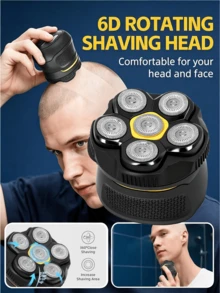 Upgraded Head Shavers For Men, 6D Flexible Skull Shaver For Bald Head, Waterproof Rotary Electric Razor With LED Display, USB-C Charging & Travel Lock, Wet/Dry Use Love & Valentine Gifts For Him - Multicolor - View 1