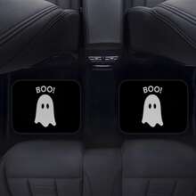 4pcs Car Floor Mats, Happy Halloween BOO Ghost Scare Pattern Design, Suitable For Sedan, SUV Models, Fashionable Interior Decoration, Protect Car Bottom, Perfect Holiday Gift - Halloween BOO - View 5