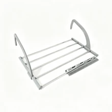 Foldable Drying Rack, No-Drill Window Sill Balcony Clothes Rack, Metal Material Home Towel & Clothing Storage Hanging Rack, Non-Slip Stable Strong Load-Bearing, Space-Saving Foldable, Suitable For Bay Window Sill Bathroom Indoor, Home Drying & Hanging Multi-Function Storage Rack, Small Apartment Home Drying Practical Tool - View 13