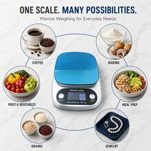 Digital Kitchen Scale With 5kg 0.1g And 10kg 1g Capacity Options, Stainless Steel Food Scale With 9 Units, LED Display, Tare Function For Baking, Cooking, Coffee And Meal Prep - Silver Grey + Blue Protective Film - View 9