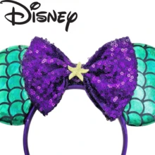 Disney Sequined Mouse Ear Headband, Mermaid Scale Ear Sequin Starfish Bow Hair Hoop For Park Travel, Cosplay, Christmas Party Costume Accessory - Multicolor - View 10