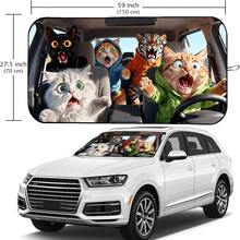 Car Windshield Sunshade, Foldable Front Window Heat Insulation Sunshade, Universal Reflective Car Interior Protector (Suitable For Sedans) (59.06*27.5 Inches) - A - View 13