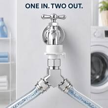 Y‑Shape Faucet Water Splitter, Two‑Way Hose Diverter With Individual Switch Valves, Universal Thread Leak‑Resistant Water Connector For Outdoor Garden Household Use - Multicolor - View 1