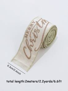 Velvet Christmas Ribbon Elegant Wired Ribbon With Gold Glitter Merry Christmas Script Metallic Edge Double-Side Ribbon For Gift Wrapping Present Bows Tree Wreath DIY Craft Festive Holiday Party Decor Aesthetic - Multicolor - View 17