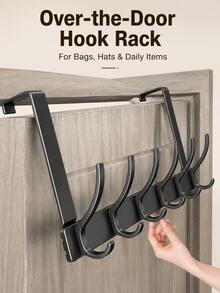 1pc Space-Saving Over-The-Door Hook, No Drilling Required, Premium Aluminum Alloy Material, Easy Installation, Multi-Purpose Hook, Suitable For Bathroom And Bedroom, Multi-Functional Storage Solution - Multiple Styles and Colors - View 9