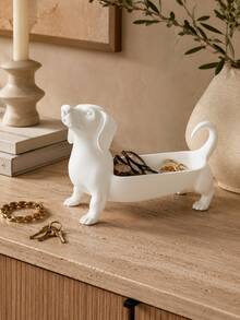 1pc Dachshund Shaped Jewelry Tray, Cute Long Body Dog Storage Dish, Suitable For Rings, Keys, Watches And Accessories, Decorative Storage Tray For Entryway, Vanity, Bedroom And Living Room - Multicolor - View 7