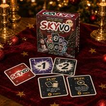 SKYVO Christmas Edition Strategy Card Game, Suitable For Holiday Family Gatherings, 2-4 Players, Easy To Learn, Fast-Paced Strategy Game, Ideal For Christmas Parties And Game Nights. - Multicolor - View 8
