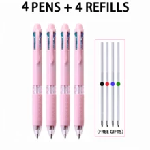 4 Paket Pulpen Ballpoint Multiwarna 4-in-1 dengan 4 Isi Ulang Gratis, Tinta Hitam Merah Biru Hijau, Pulpen Tarik dengan Pegangan Nyaman untuk Pelajar, Sekolah, Kantor, Mencatat, Menulis Jurnal, Perencanaan, dan Menulis Sehari-hari - Pencampuran Warna - View 15