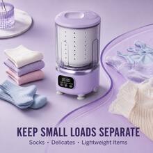 Wireless Portable Mini Washing Machine With Spin Dryer, Small Underwear & Socks Washer, Suitable For Dorm, Apartment And Travel - Multicolor - View 5