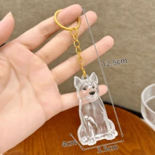 1/2pcs Pet Hair Memorial Keychain, Cute Sitting Dog Breed Memorial Pendant, Pet Hair Storage Box, Dog Lover Memorial Gift, Bag & Key Charm - Multicolor - View 8