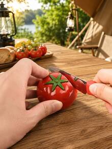 2pcs Cute Tomato Shaped Kitchen Quick Knife Sharpener Polishing Tool, Suitable For Kitchen Utensils, Mini Portable, Easy To Clean Design, All Season Use, Perfect For Christmas, Halloween, Christmas Eve Gifts - Multicolor - View 2