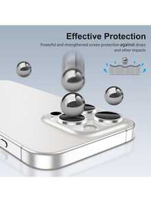 Yezodawee 10pcs Silver Metal Ring Camera Lens Protector, Perfect Fit, Rear Camera Round Lens Protector, Compatible With Phone 18 Pro/Phone 18 Pro Max/Phone Ultra/Phone 17 Pro Max/17 Air/16 Pro Max/16 Pro/16 Plus/16/16E/15/14/13 Mini/12/11 Series - Silver - View 3
