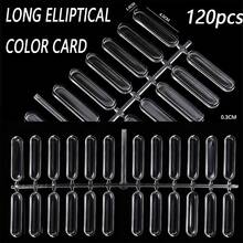 24/48/120pcs Long Oval Nail Plate, Long Oval Pea Color Card, Solid Bead Artwork Style Nail Color Board Practice, Nail Practice Tools, Nail Color Card - Clear - View 1