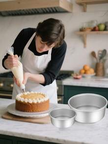 Round Cake Mold - Non-Stick Aluminum Baking Tool - Detachable Bottom - Easy To Clean - Cheesecake Mold - Cake Mold Suitable For Mousse Cake, Chiffon Cake, Birthday, Wedding, Christmas - Multiple Styles and Colors - View 8