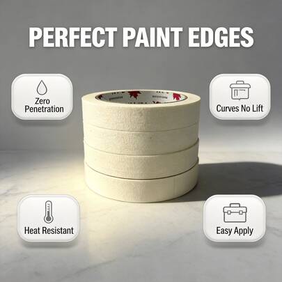 4 Rolls Masking Tape, Multi-Purpose Universal Beige Masking Tape, Width 0.709in, Single Roll Length 905.51in, Universal Painter's Tape, Suitable For Writing, Art Painting, DIY, Home, Painting, Office, School Supplies And Handicrafts, Suitable For Canvas, Paper, Fabric