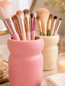 1pc Vanity Makeup Organizer, Makeup Brush Holder And Cosmetic Storage Cup, Compact Desktop Organizer For Beauty Tools, Lipstick, Eyeliner, Bedroom Bathroom Countertop - Multicolor - View 3