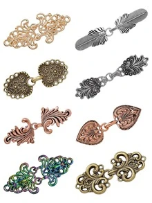 8pcs Vintage Sweater Shawl Clips, Cardigan Collar Clips, Women's Shirt Brooch, Shawl Cape Waist Buckle Clips - A - View 9