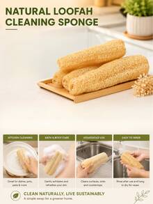 1/2/3/5pcs Natural Organic Loofah Sponge, Powerful Exfoliating Body And Back Scrubbing Ball, Suitable For Men And Women, SPA Beauty Daily Bath Care - Multiple Styles and Colors - View 6