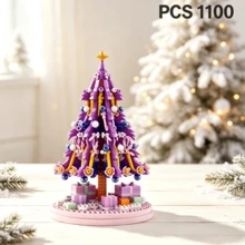 Christmas Theme Creative Handmade Assembly Toy Decor, Christmas Tree Christmas Stocking Micro Particle Building Blocks Christmas Pen Holder Christmas Toy Gift Box - Multicolor - View 4
