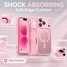 SKJL Matte Semi‑Transparent Magnetic Phone Case, Large Camera Cutout Shockproof Minimalist Cover Compatible With Iphone 18 18Pro Max 17 AIR 17Pro 17Pro Max Case - Black - View 3