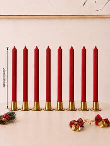 Assorted Styles Scented Christmas Candle Centerpiece Set, Made Of Soy Wax And Paraffin, Red Slender Gear Candles, Exquisite Design, Suitable For Home Decor, Christmas Gift, Women's Gift, Winter Gift, Best Friend Gift - Claret - View 9