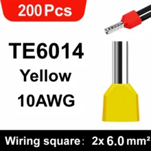 CHENXEE 200/700 buah Terminal Ferrule Ujung Kawat Ganda, 22-10AWG 0.5-6MM² Pin Konektor Kawat Ganda Listrik untuk Konektor Kabel, Terminal Tabung Ganda Berbentuk Pipa Ganda yang Ditekan Dingin, Mudah Digunakan untuk Koneksi Kabel - TE - View 16