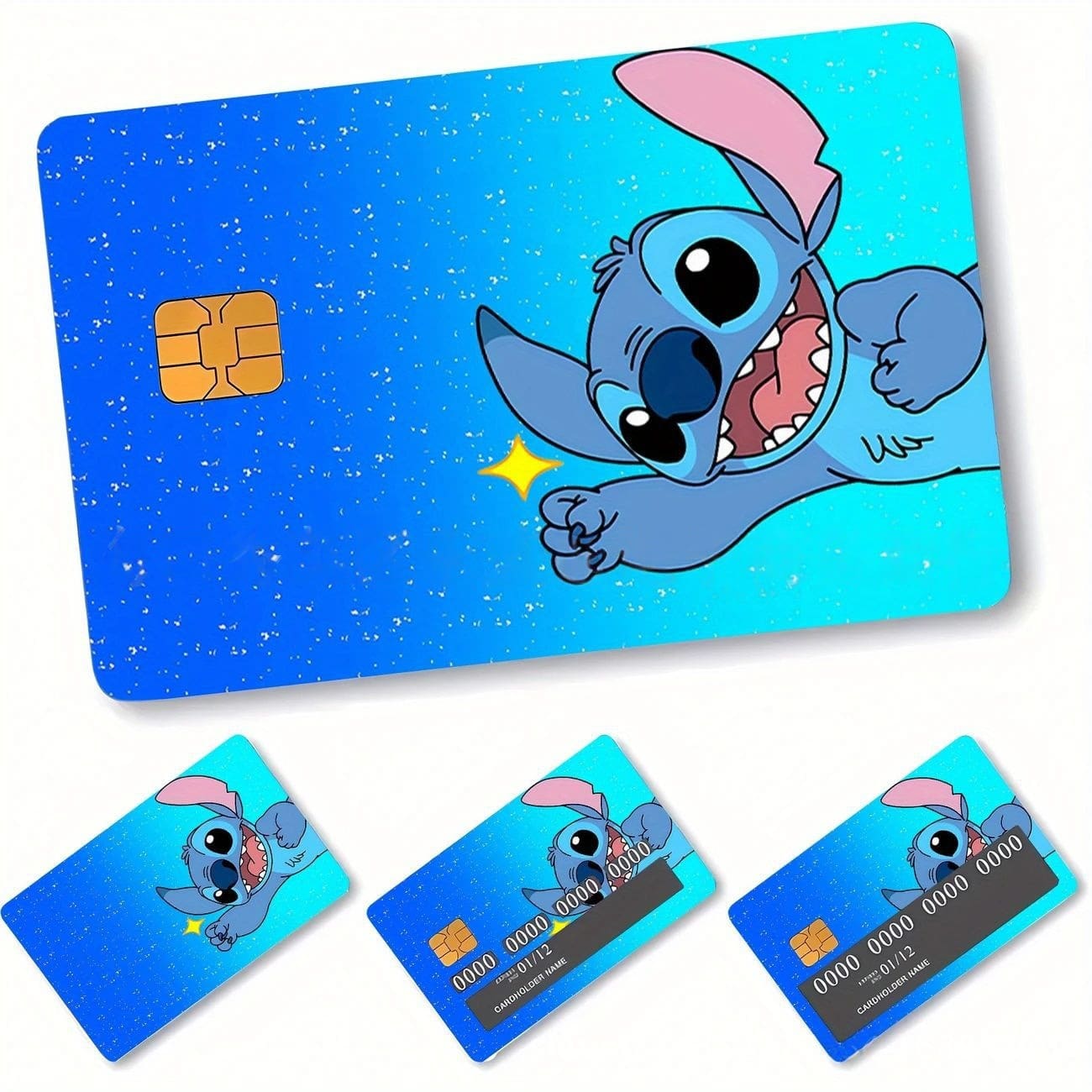 Hasbro 8pcs/1set `Scratch‑Resistant Stitch & Angel Hug Pattern Card Skin Sticker, Waterproof Removable Vinyl Decal For Credit Debit Card, Ideal Gift For Anime Fans` - Multi-color - View 1