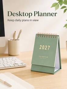 2027 Desk Calendar, Monthly Desktop Planner With Base, Easy Page Flipping, Compact Calendar, Suitable For Scheduling, Note Taking And Important Dates, Cute Office Desk Accessory, Study Stationery, School Supplies, Aesthetic New Year Gift - Multicolor - View 6
