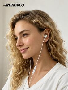 YUAOVCQ Earphone Tidur In-Ear Berkabel, Peredam Kebisingan Ganda, Isolasi Suara Fisik Ganda, Antarmuka 3.5mm atau Type-C, Kompatibel dengan Smartphone, Mikrofon Definisi Tinggi, Cocok untuk Panggilan, Komputer, dan Konsol Game - View 7