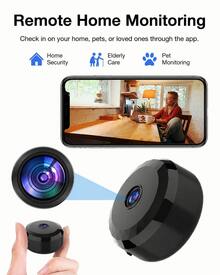GENAI 1/2/4入迷你WiFi監控攝影機 2.4G無線 720P HD室內監控攝影機 動態偵測家用居家與辦公室安全監控攝影機 - 彩色 - 查看 6