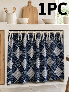 Country Style Oven Curtain With Ruched Edges And Tie Design, Farmhouse Oven Cover, Suitable For Protecting And Decorating Ovens, Dishwashers And Washing Machines, Home Kitchen Style Cabinet Cover - Multicolor - View 16